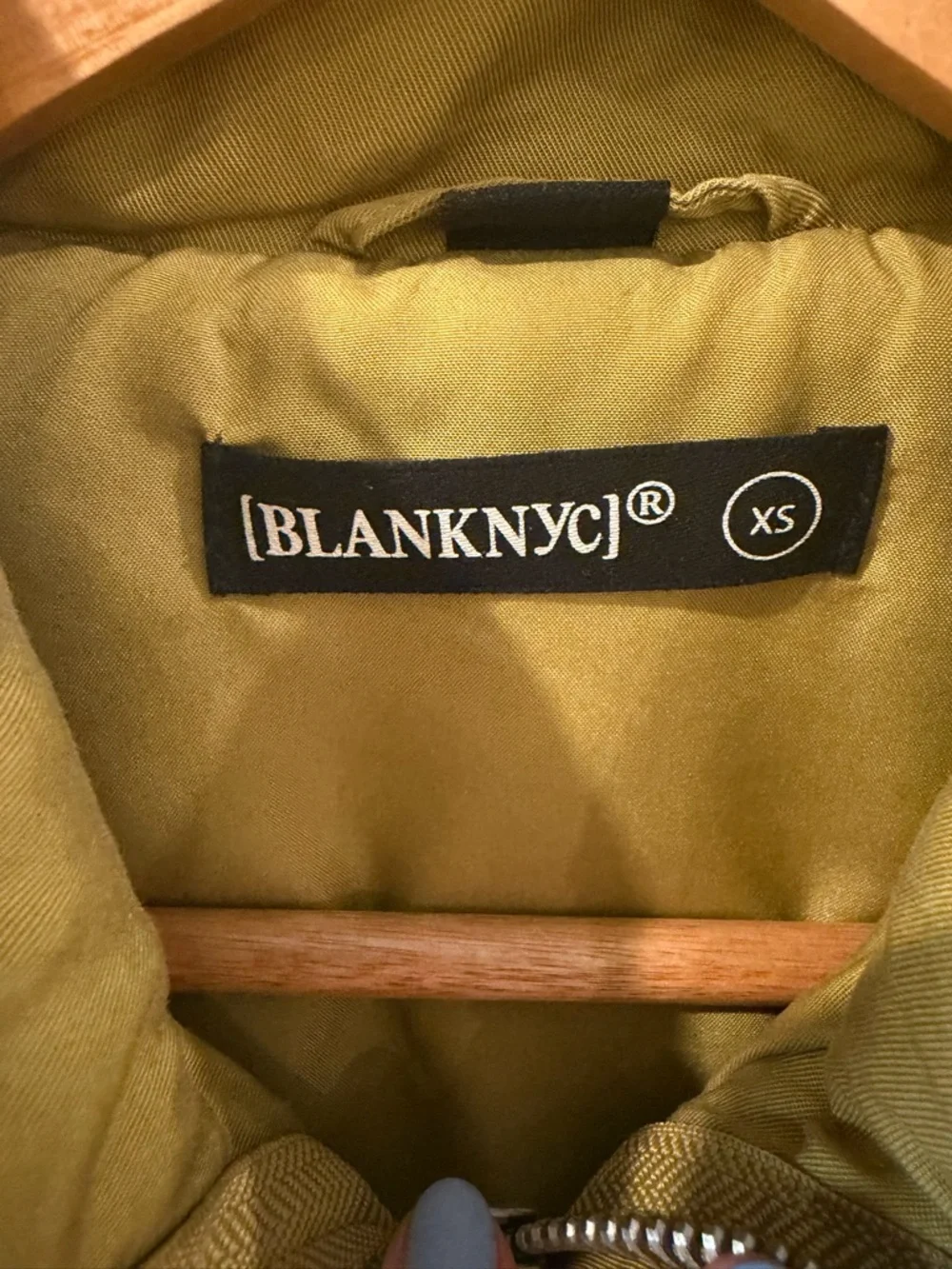 Quilted Bomber Jacket in Olive Green - Picture 2 of 3